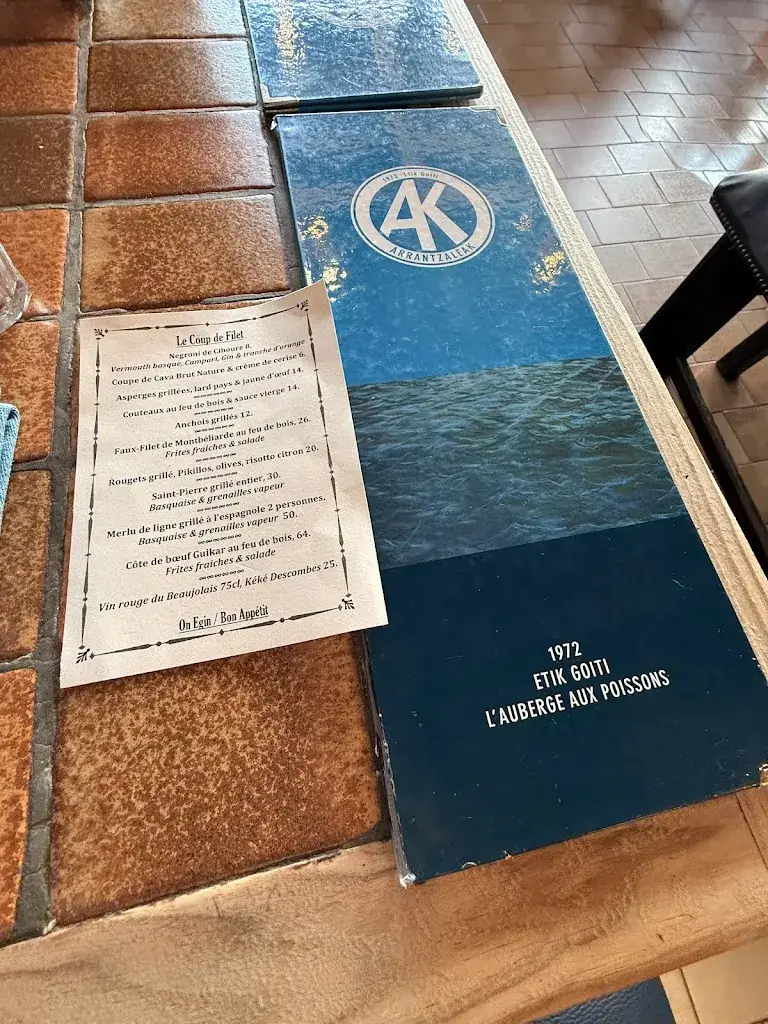 Menu_Arrantzaleak L' Auberge aux Poissons_Ciboure_immagine_1