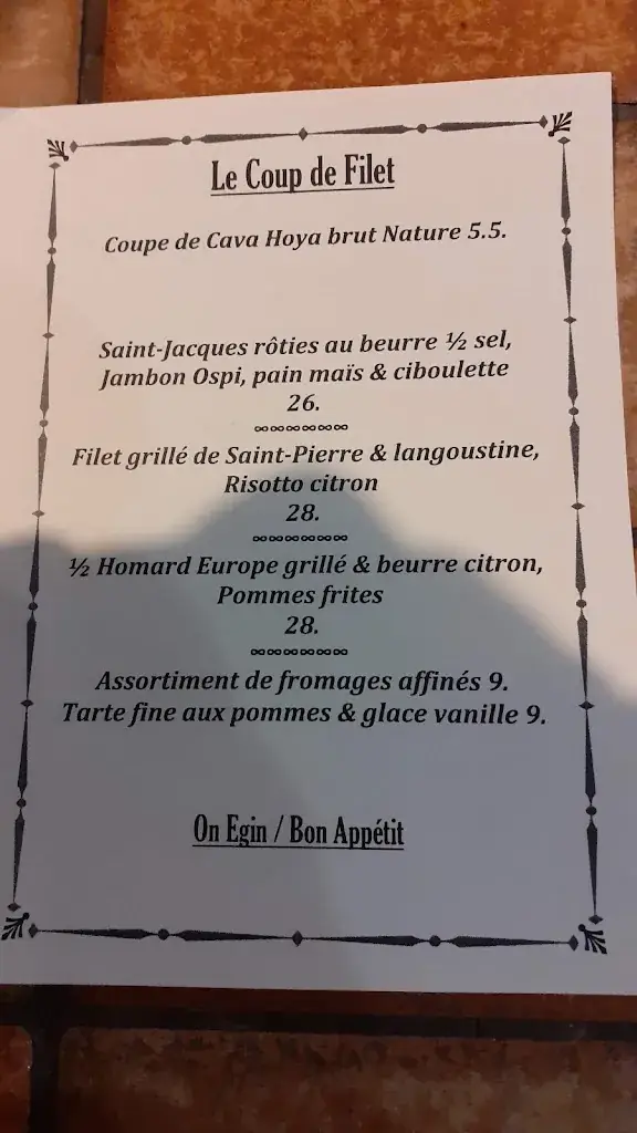 Menu_Arrantzaleak L' Auberge aux Poissons_Ciboure_immagine_2