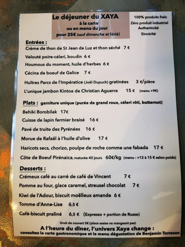 Menu_RESTAURANT XAYA_Saint-Jean-de-Luz_image_4