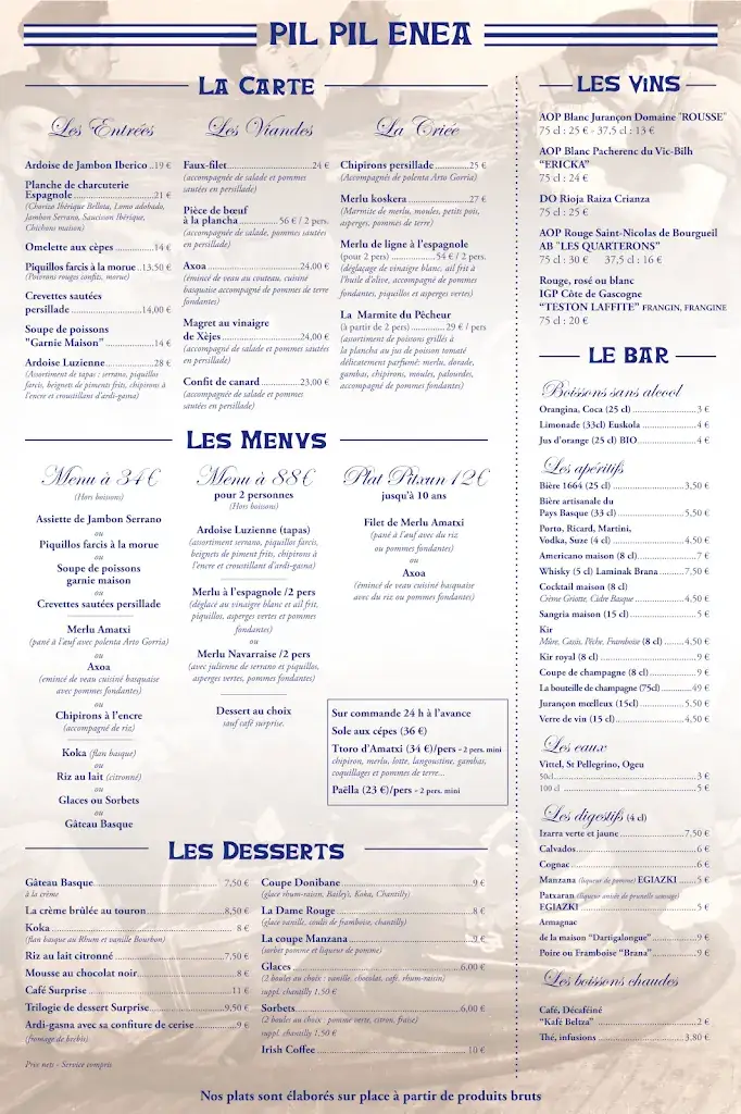 Menü_Pil Pil Enea_Saint-Jean-de-Luz_Bild_1