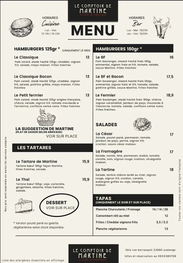 Menu_Le Comptoir de Martine_Audenge_image_1