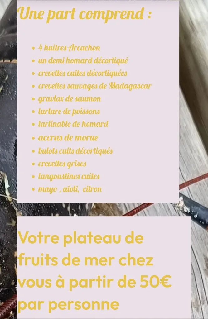Menu_Sea mood plateaux de fruits de mer_Audenge_immagine_1