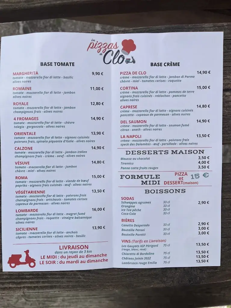 Les pizzas de clo ristorante a Audenge