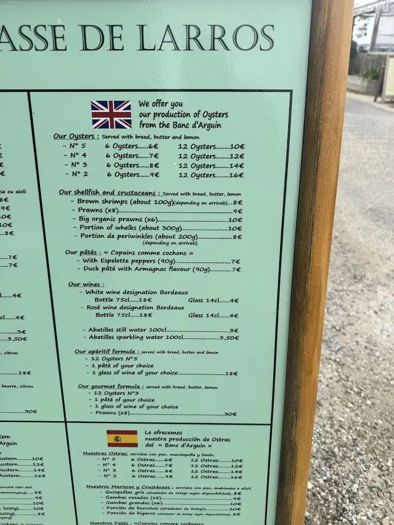 Menu_La terrasse de Larros_Gujan-Mestras_image_3