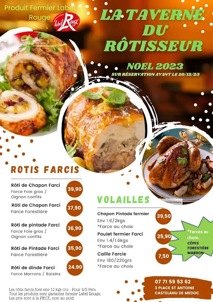 Menu_La Taverne du Rotisseur_Castelnau-de-Médoc_image_2