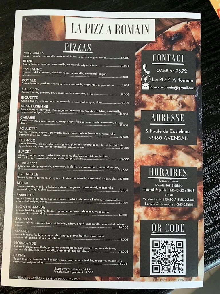 Menu_La pizz à romain_Avensan_image_1