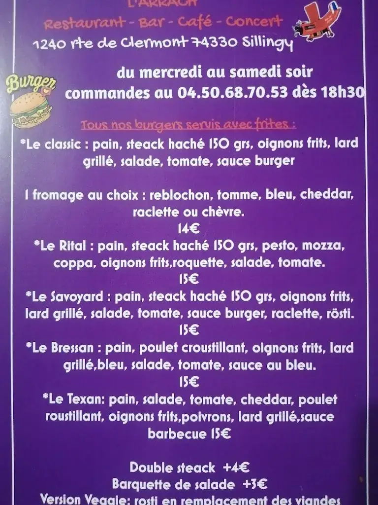 Menu_Restaurant L'Arrach' à sillingy_Sillingy_imagen_4