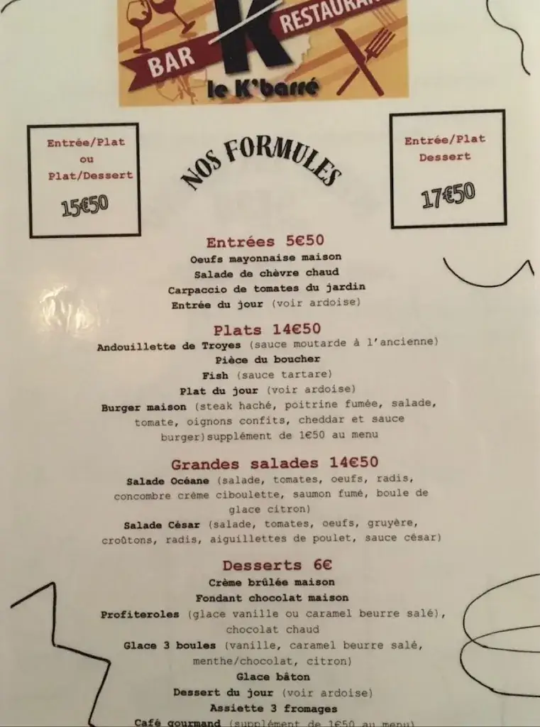 Menu_Bar Restaurant le K barré_Aytré_image_3