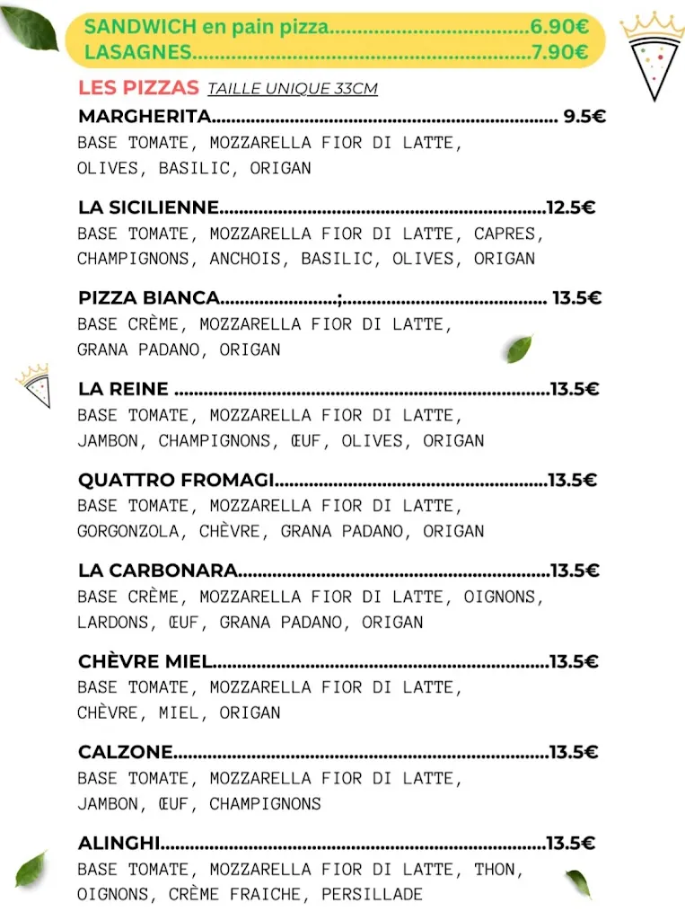 Menu_PIZZA LA REINE_Aytré_imagen_1
