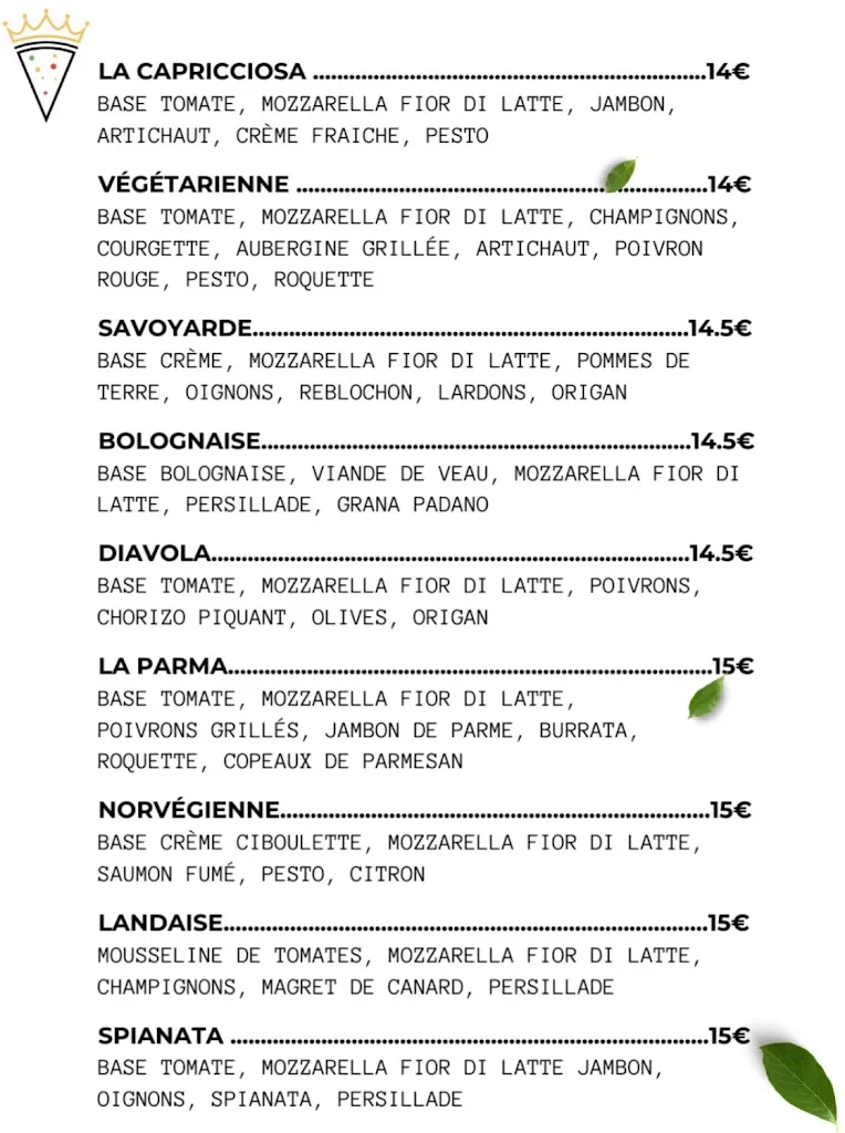 Menu_PIZZA LA REINE_Aytré_imagen_2