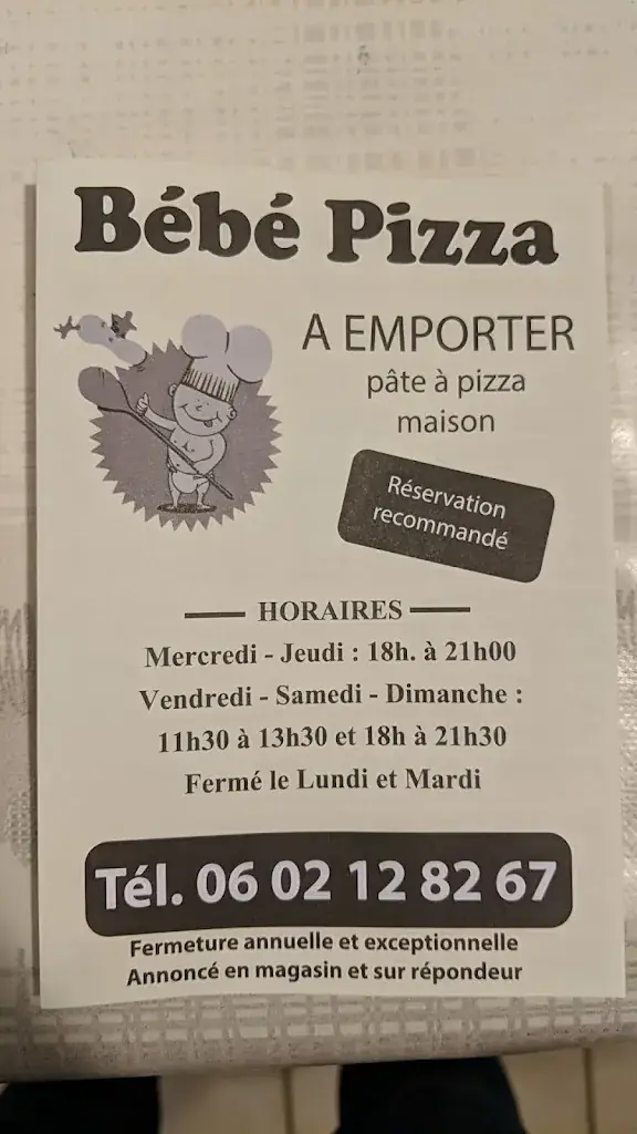 Bébé Pizzas restaurant in Baignes-Sainte-Radegonde