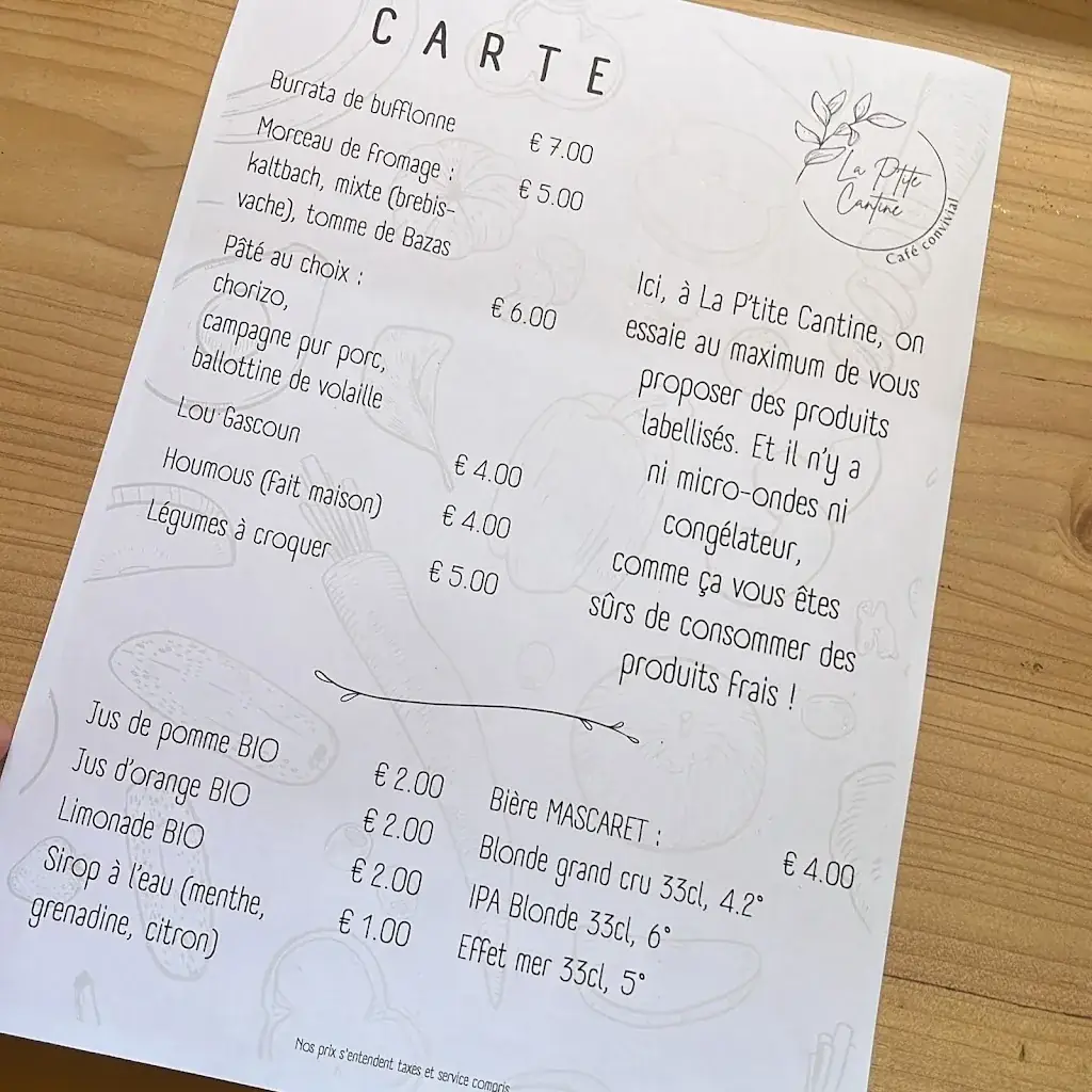 Menu_La P'tite Cantine_Saint-Morillon_image_1