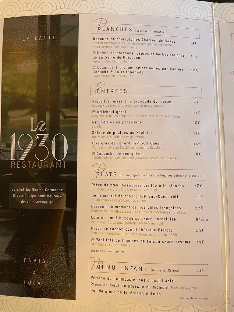 Menu_Le 1930 - Restaurant_Saint-Médard-d'Eyrans_image_4