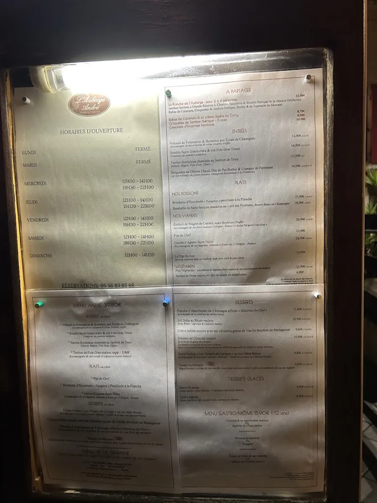 Menü_Auberge André_Cambes_Bild_1