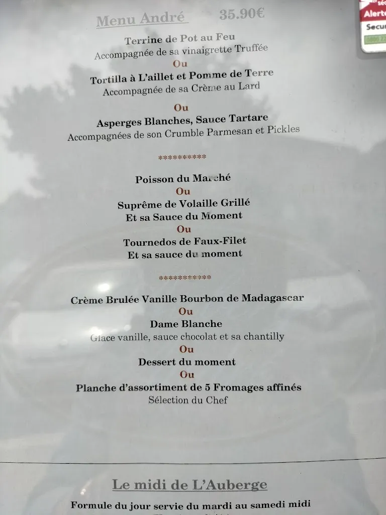 Menü_Auberge André_Cambes_Bild_3