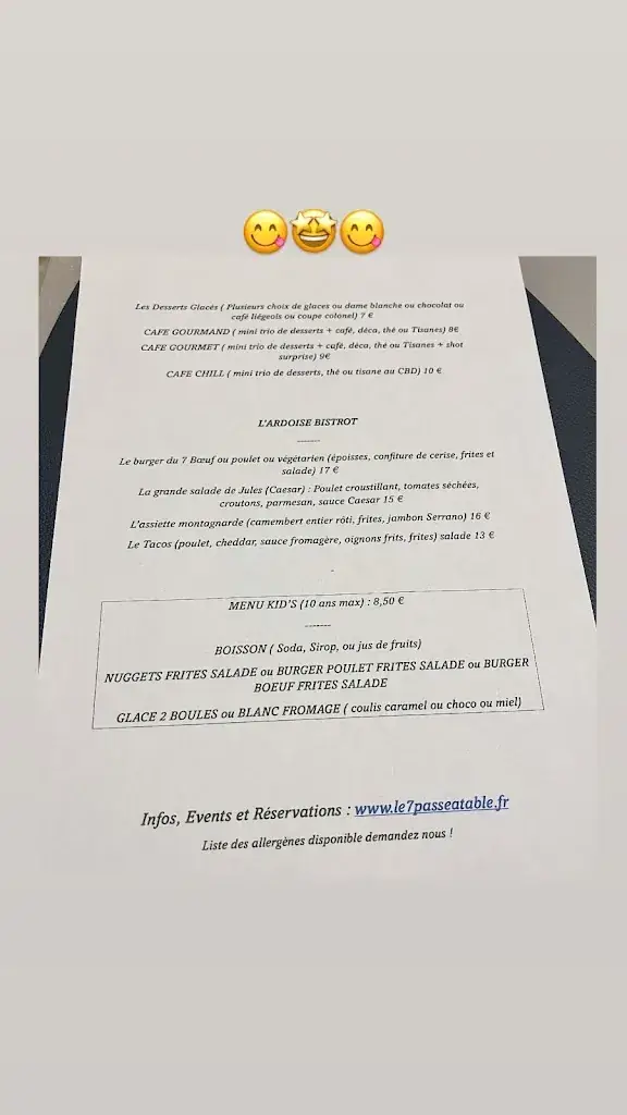 Menu_Le 7 passe à table. Restaurant & Bar a vin_Castres-Gironde_image_3