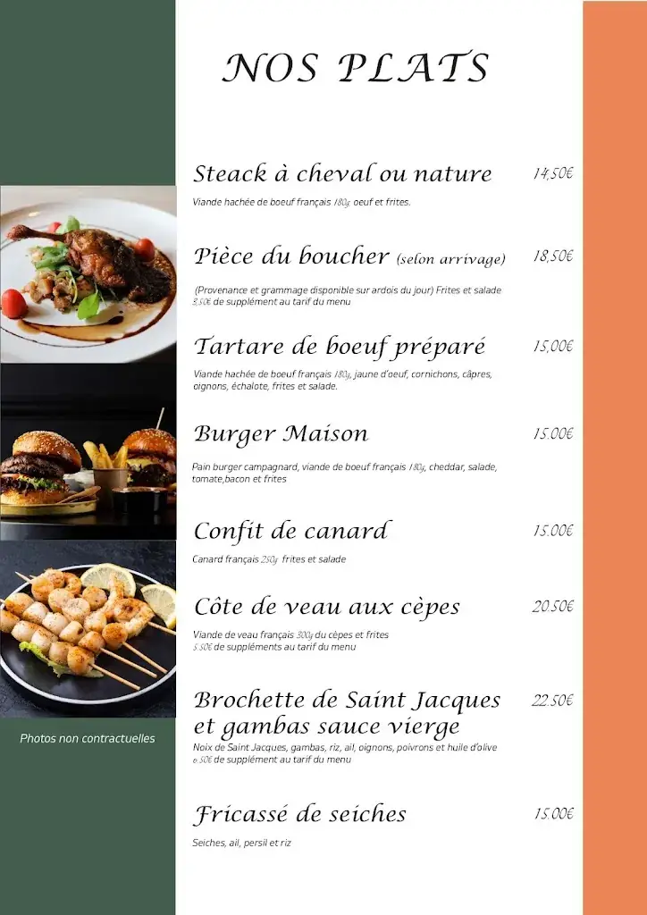 Menu_Restaurant Bar Le 19 - Albret_Barbaste_image_1