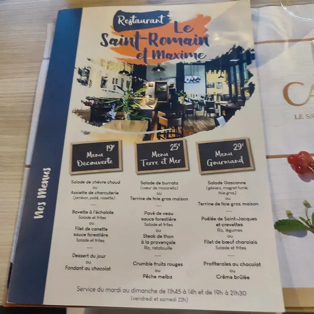 Menu_Restaurant Le Saint Romain_Lavardac_immagine_1