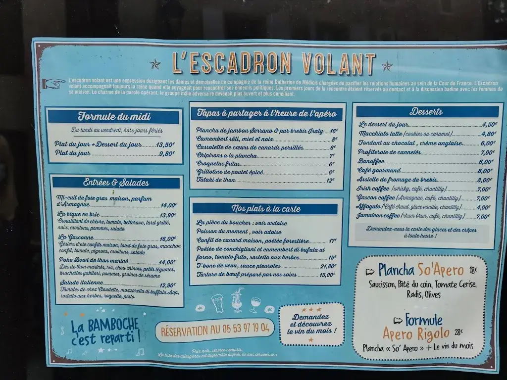 Menu_L'Escadron Volant_Nérac_image_2