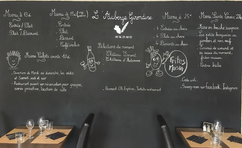 Menu_Auberge girondine_Sainte-Croix-du-Mont_immagine_1