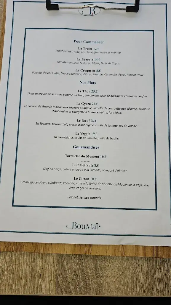 Menu_Boumaï Restaurant_Auberoche_image_2