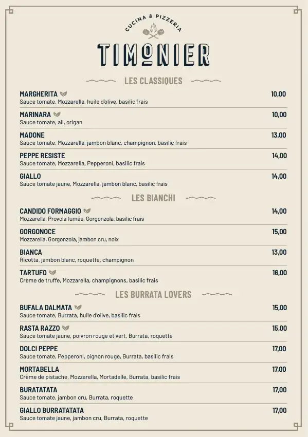 Menu_Timonier Pizza Barbezieux_Barbezieux-Saint-Hilaire_image_1