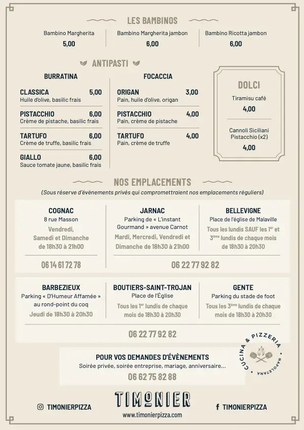 Menu_Timonier Pizza Barbezieux_Barbezieux-Saint-Hilaire_image_2
