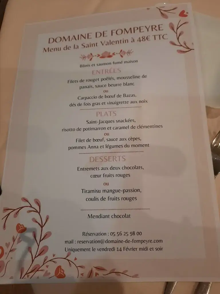 Menu_La Table de Fompeyre_Bazas_image_1