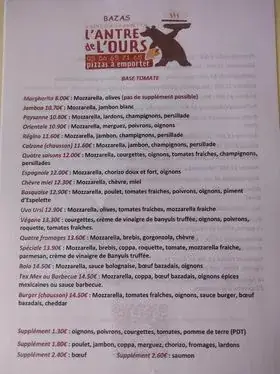 Menü_L'Antre de l'Ours_Bazas_Bild_2
