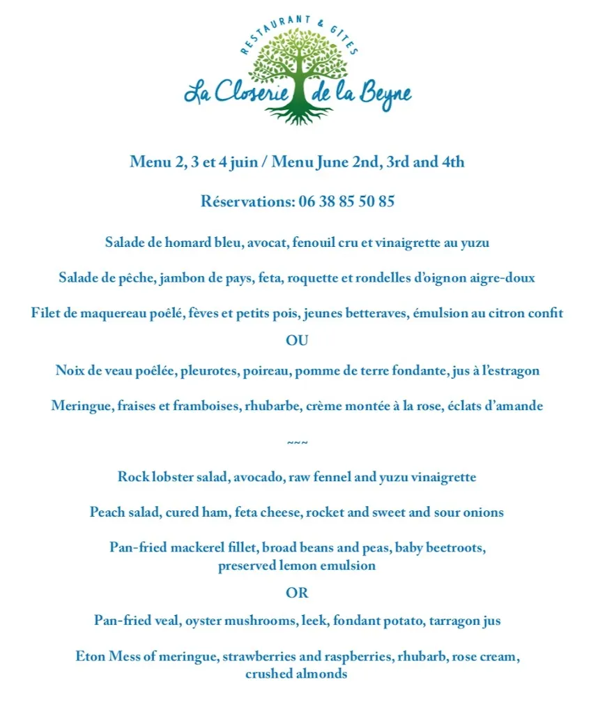 Menu_La Closerie de la Beyne_Naussannes_image_1
