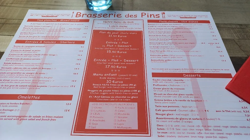 Menu_Brasserie des Pins_Samazan_image_1