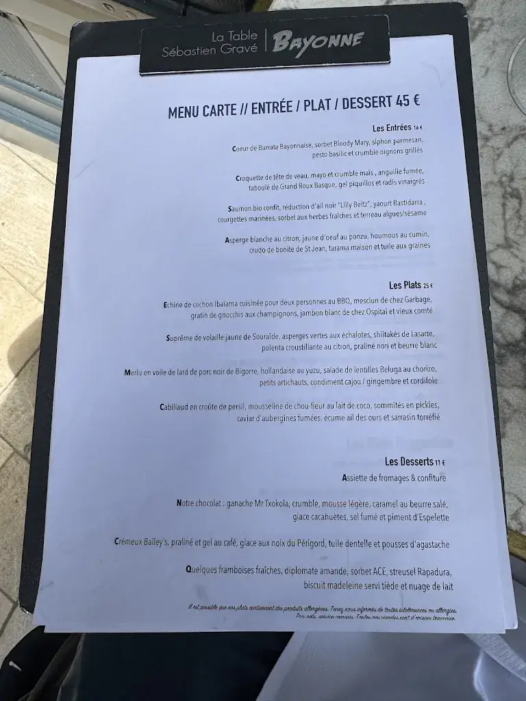 Menu_La Table Sébastien Gravé_Bayonne_image_2