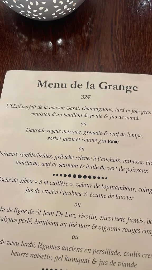 Menu_Restaurant La Grange_Bayonne_immagine_4