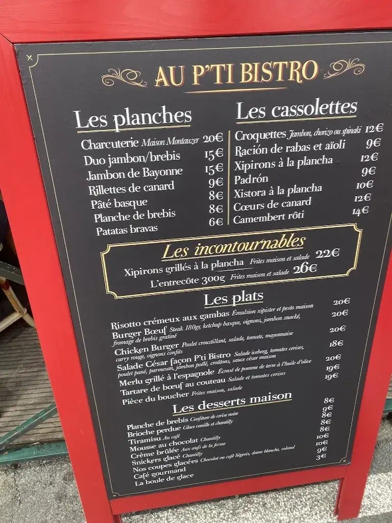 Menu_Au p'ti bistro_Bayonne_image_1