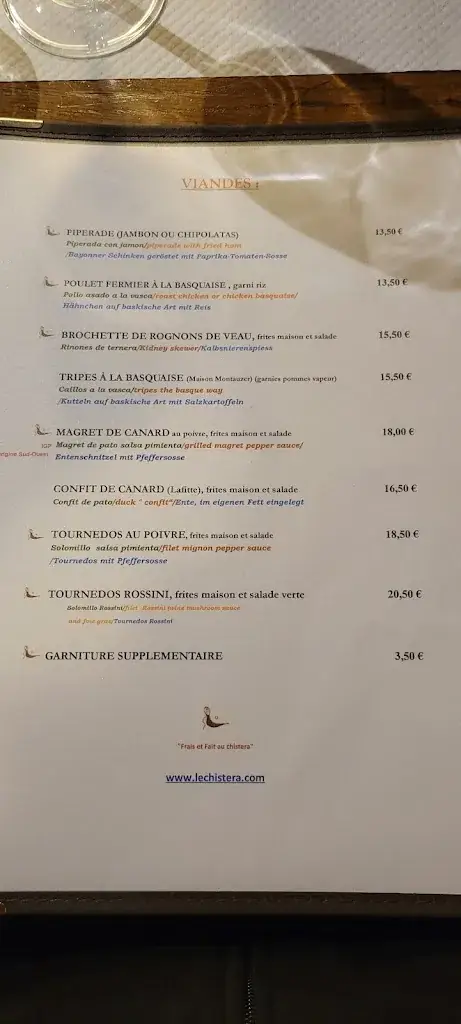 Menu_Restaurant Le Chistera_Bayonne_image_2