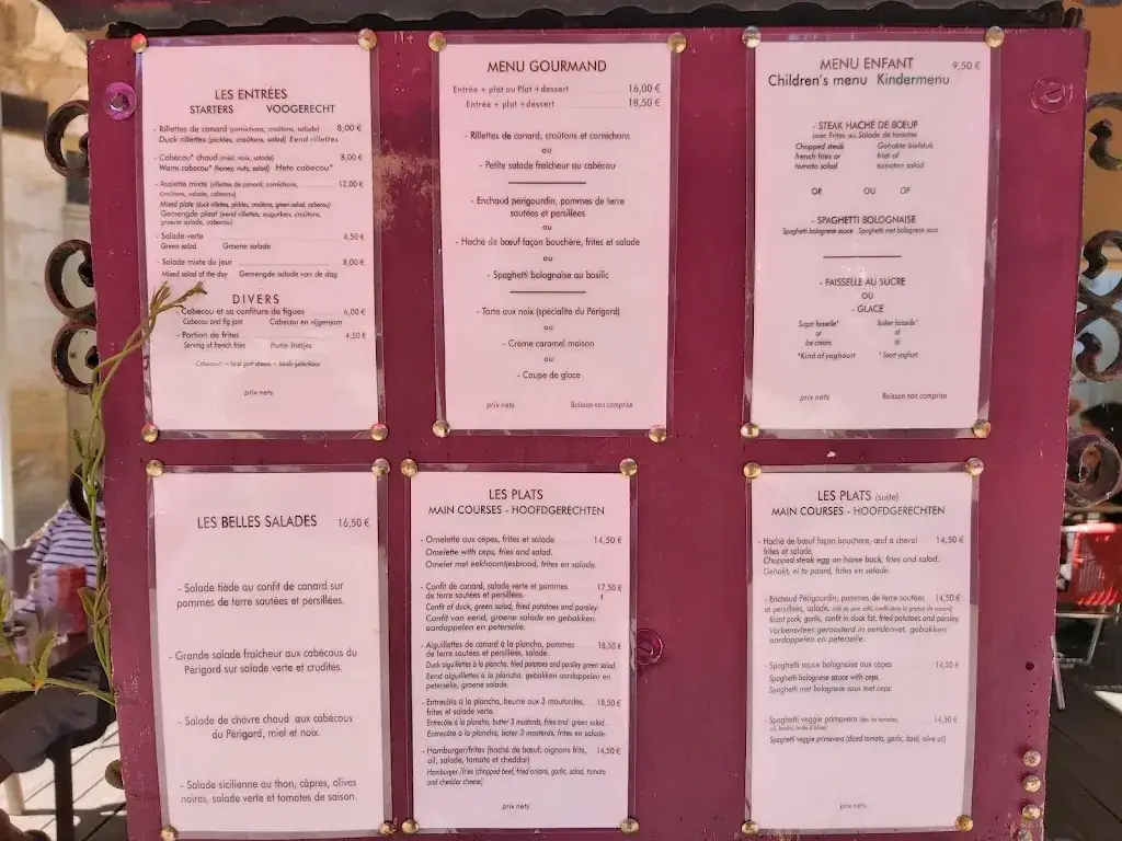 Menu_Bar brasserie de la halle_Belvès_image_1