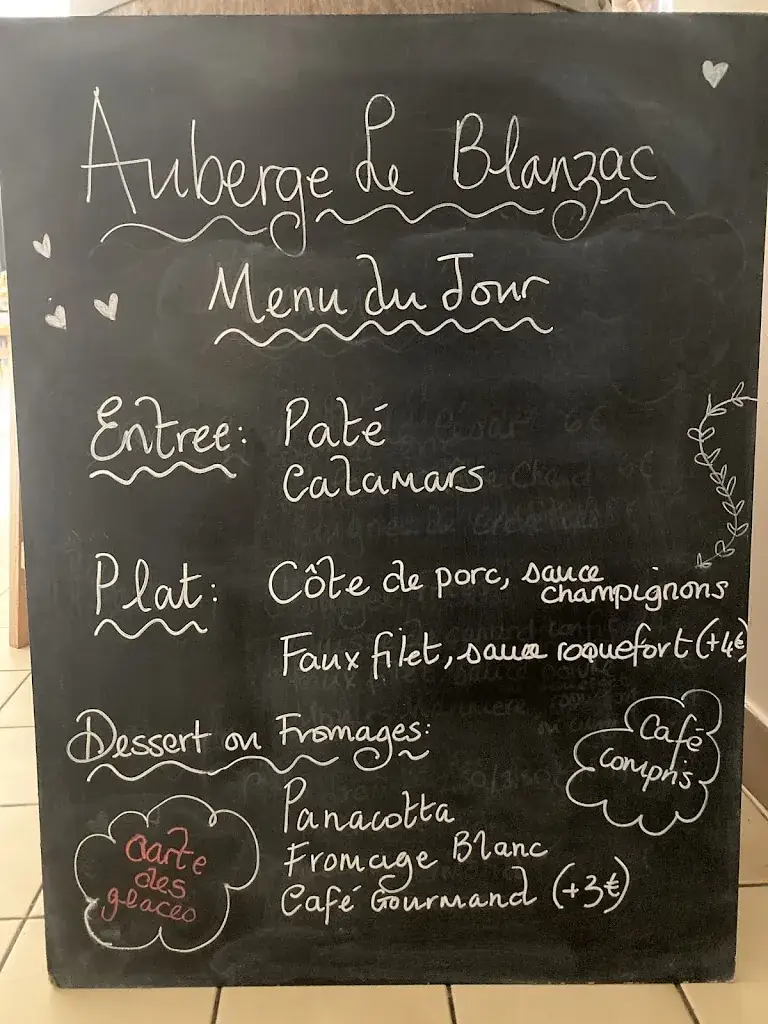 Menu_Auberge Le Blanzac_Blanzac_image_2