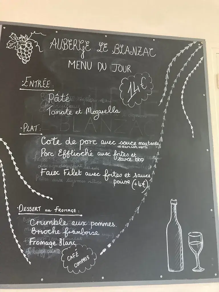 Menu_Auberge Le Blanzac_Blanzac_image_3