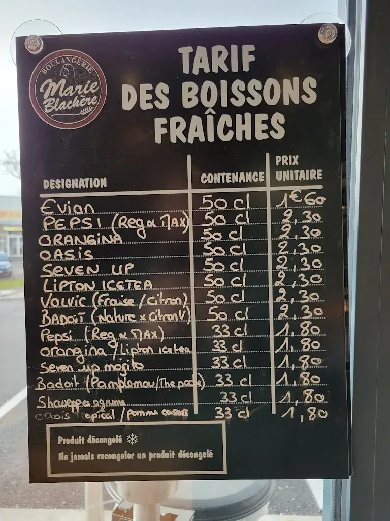 Menu_Marie Blachère Boulangerie Sandwicherie Tarterie_Bellac_immagine_2