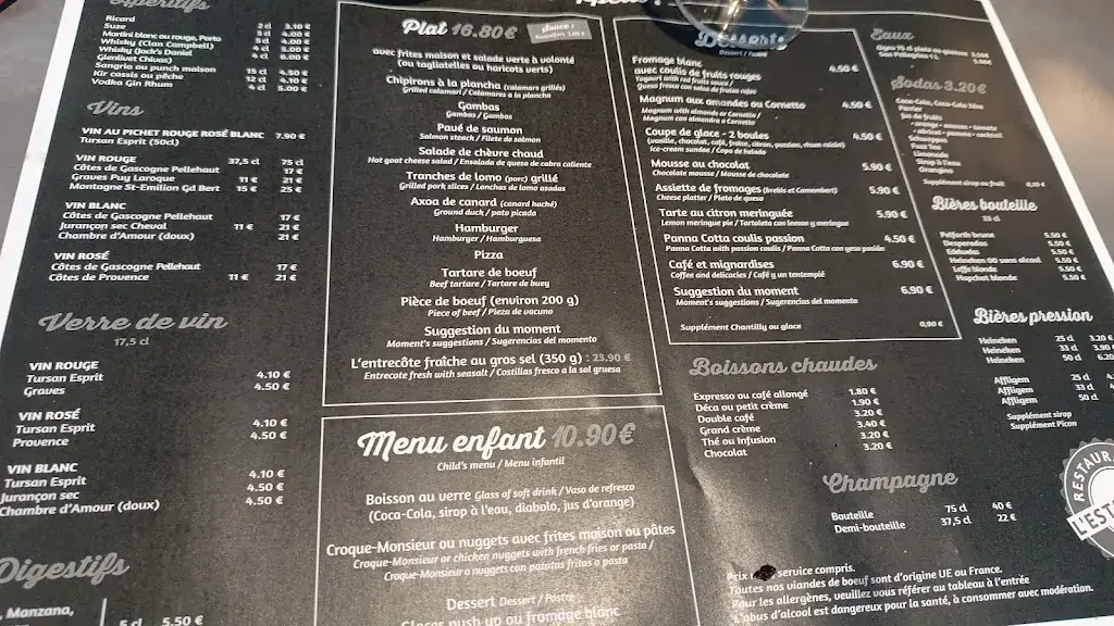 Menu_L'Estaminet - Restaurant Bar_Bénesse-Maremne_image_3