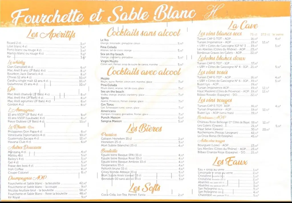 Menu_Fourchette et Sable Blanc Restaurant_Saint-Pierre-du-Mont_image_3