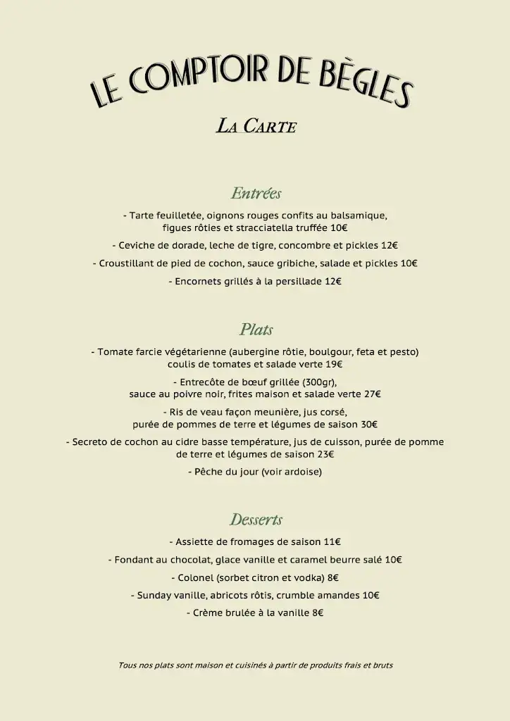 Menu_Le comptoir de Bègles_Bègles_image_1