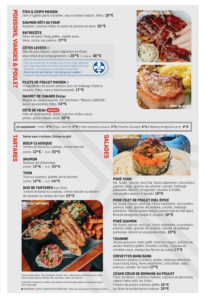 Menu_La Cage - Brasserie sportive_Bègles_image_1