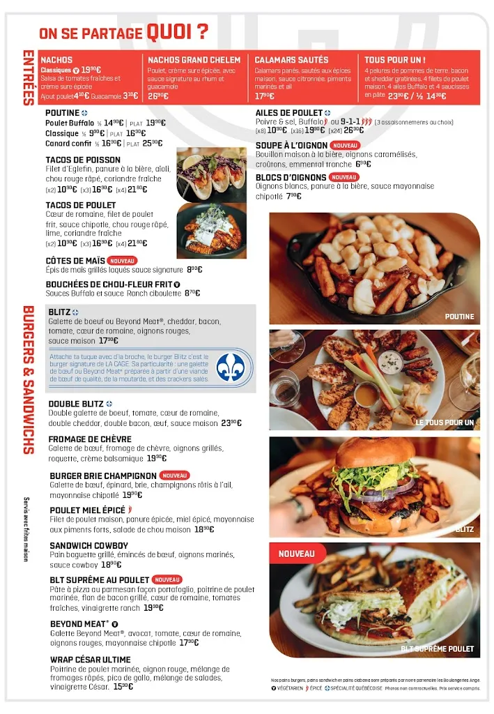 Menu_La Cage - Brasserie sportive_Bègles_image_2