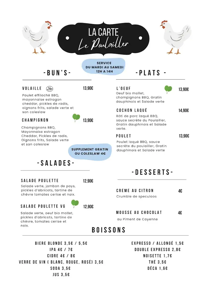 Menu_Le Poulailler_Bègles_image_1