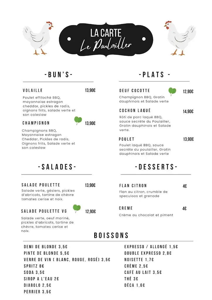 Menu_Le Poulailler_Bègles_image_2