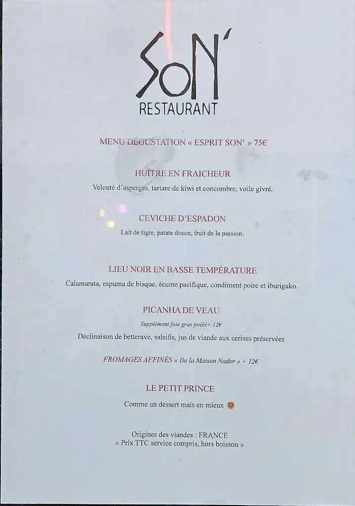 Menu_Restaurant Son'_Bordeaux_image_1