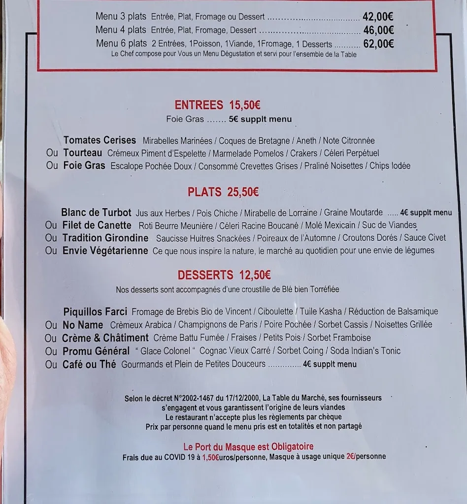 Menu_La Table du Marché_Bergerac_image_1