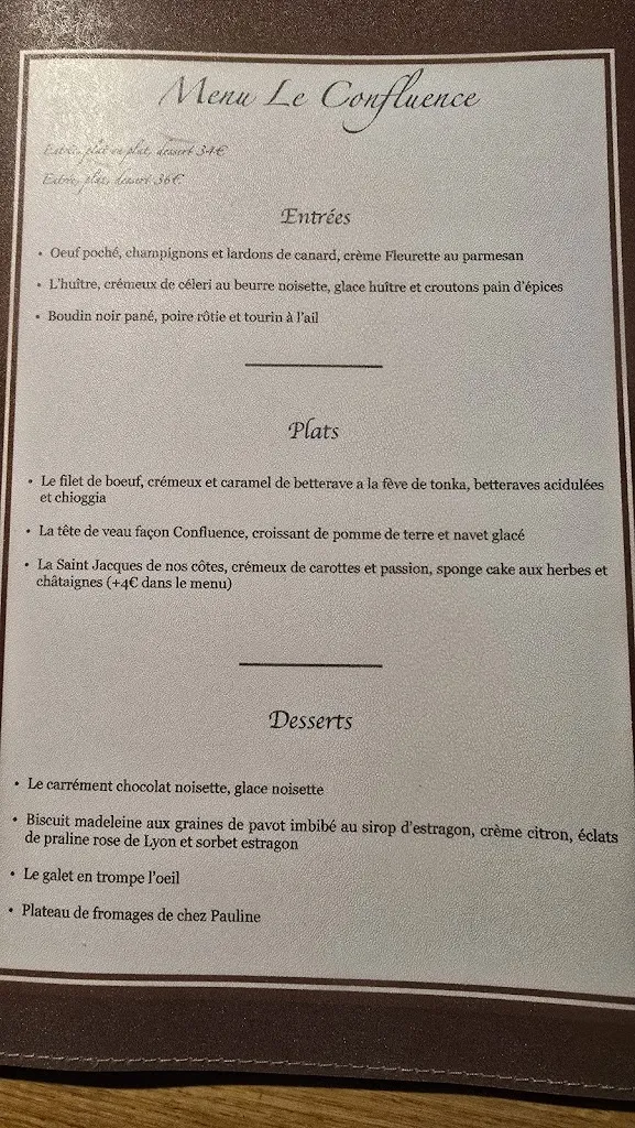 Menu_Restaurant le Confluence_Bergerac_image_2