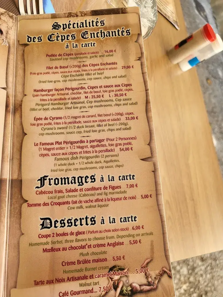 Menu_Aux Cèpes enchantés_Bergerac_image_1